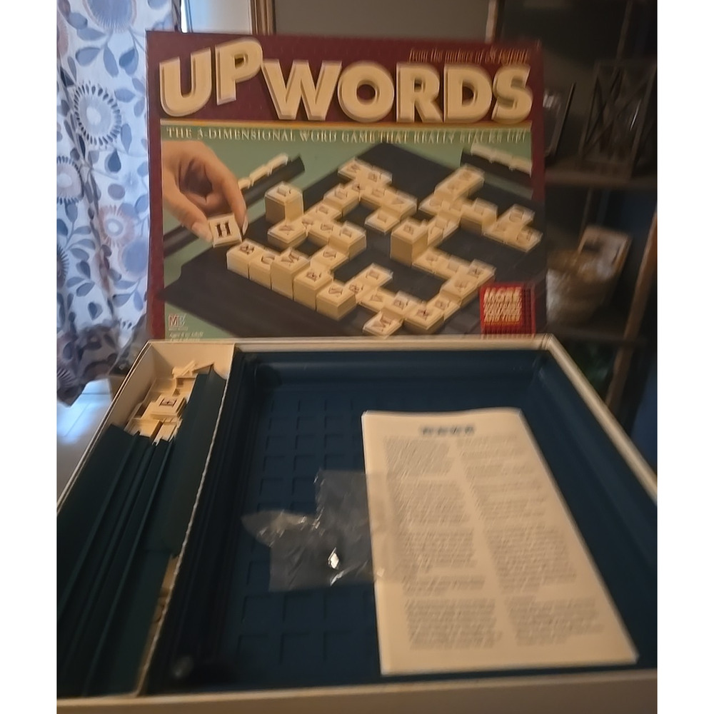 Vintage 1997 Milton Bradley MB UPWORDS 3-Dimensional Strategy Stack Word Game